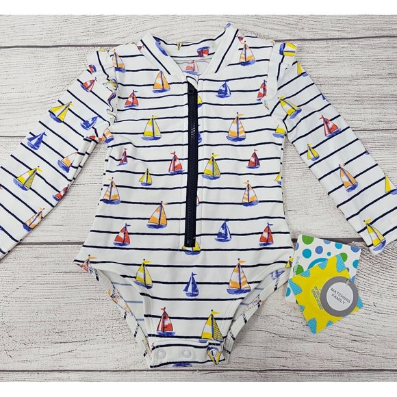 NWT Baby Girls Little Me Sailboat Swimsuit‎ 12 months - Picture 1 of 7